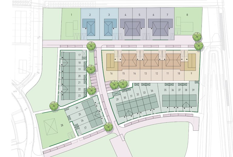 11 geschakelde woningen